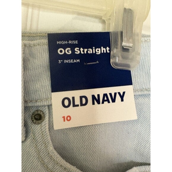 Old Navy High Rise OG Straight Short denim shorts Women’s Size 10 Raw Hem - Picture 8 of 9